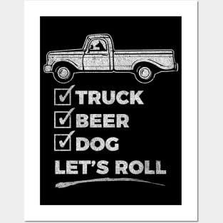 Funny - Truck, Dog, Beer Checklist - Novelty graphic 2 Posters and Art